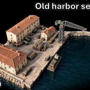 1/700 WW2 dock harbor section diorama, old harbor