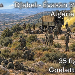1/72 20mm Djebel Evasan - Algérie 1958 (35 figures & Goelette 4x4) 画像 1