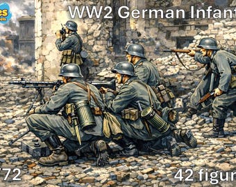 1/72 20mm WW2 Deutsche Infanterie (42 Figuren)