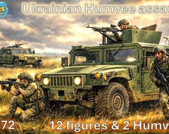 1/72 20mm Modern Ukrainian Humvee Assault (12 Figures & 2 Humvee)