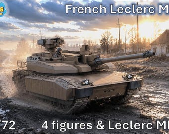 1/72 French Leclerc MBT & 5 figures