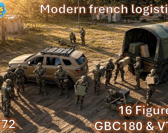 1/72 20mm Modern french logistics  (GBC180, VT4 ,16 Figures)