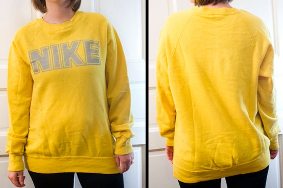 nike yellow sweatshirt vintage