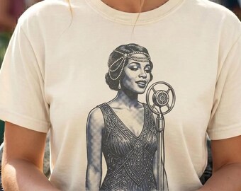 Harlem Renaissance Shirt, Jazz Singer Vintage Tee, 1920s Flapper Art Deco Comfort Colors T-Shirt