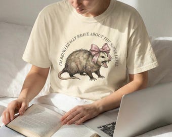 Screaming Opossum Tee, Funny Overstimulated Shirt, Goblincore Aesthetic, Sarcastic Anxiety Gift, Retro Animal Graphic, Comfort Colors