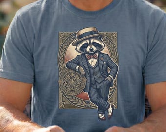Vintage Raccoon Tee Literature Aesthetic Booktoker Gift Book Fandom Merch F Scott Fitzgerald Classic Book Tees Gothic Librarian