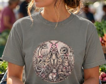 Vintage Cryptids Shirt, Coquette Style Top, Dollette Aesthetic Pastel Goth Clothes, Mothman Shirt, Weird Girl Shirt, Cryptozoology Shirt