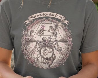 Vintage Cryptids Cryptozoology Shirt Circus Aesthetic Pastel Goth Clothes Goth Animal Shirt Cottagecore Creature Criptidcore