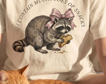 Raccoon Taco Tee, I Contain Multitudes Shirt, Funny Trash Panda Apparel, Goblincore Aesthetic, Vintage Animal Graphic, Comfort Colors