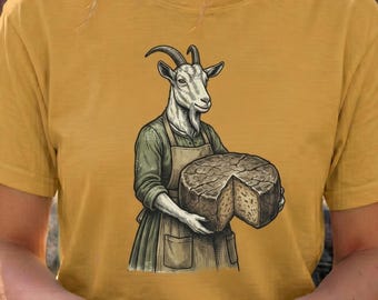 Funny Cheese Shirt Funny Goat Shirt Ironic Graphic Tee Cheese Lovers Gift Charcuterie Lovers Gourmet Foodie Farm Goat