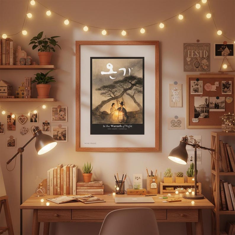 Korean Hanbok Wall Art With Hangul Calligraphy – "warmth"-hangul,korea ...