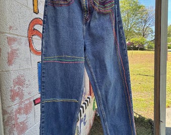 Vaqueros azules confeccionados a medida