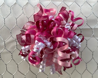 Barrette/Bag Clip: Maroon, Light Pink, Dark Pink, and White Korker Style Barrette or Bag Clip