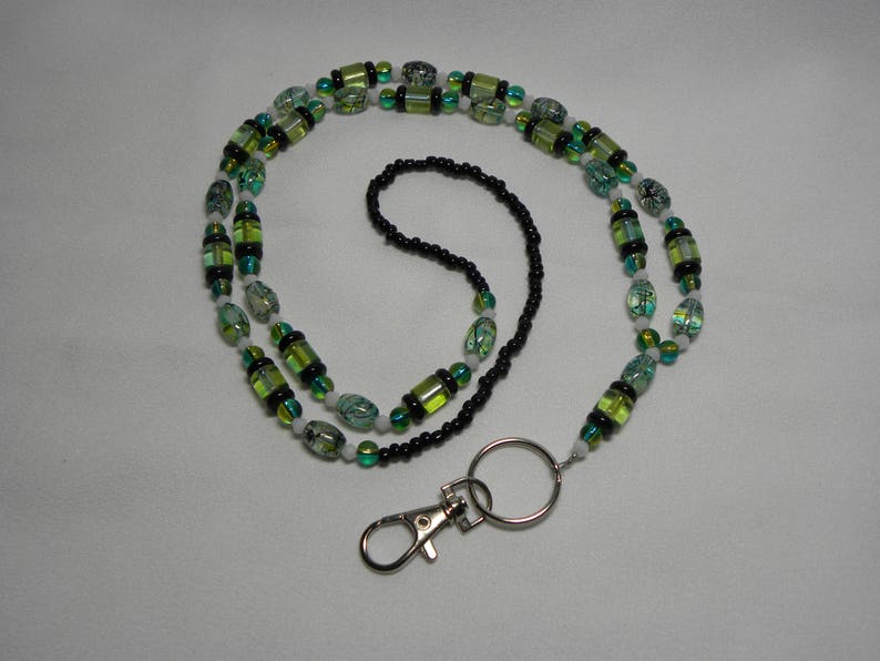 Key/badge Holder Lanyard Turquoise Green Yellow Black and Etsy