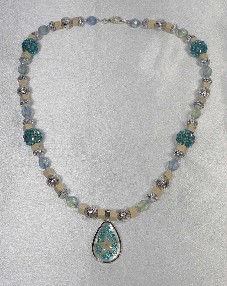 Sand Earrings and Silver Beads Beachy Colors with Sparkling Green Blue