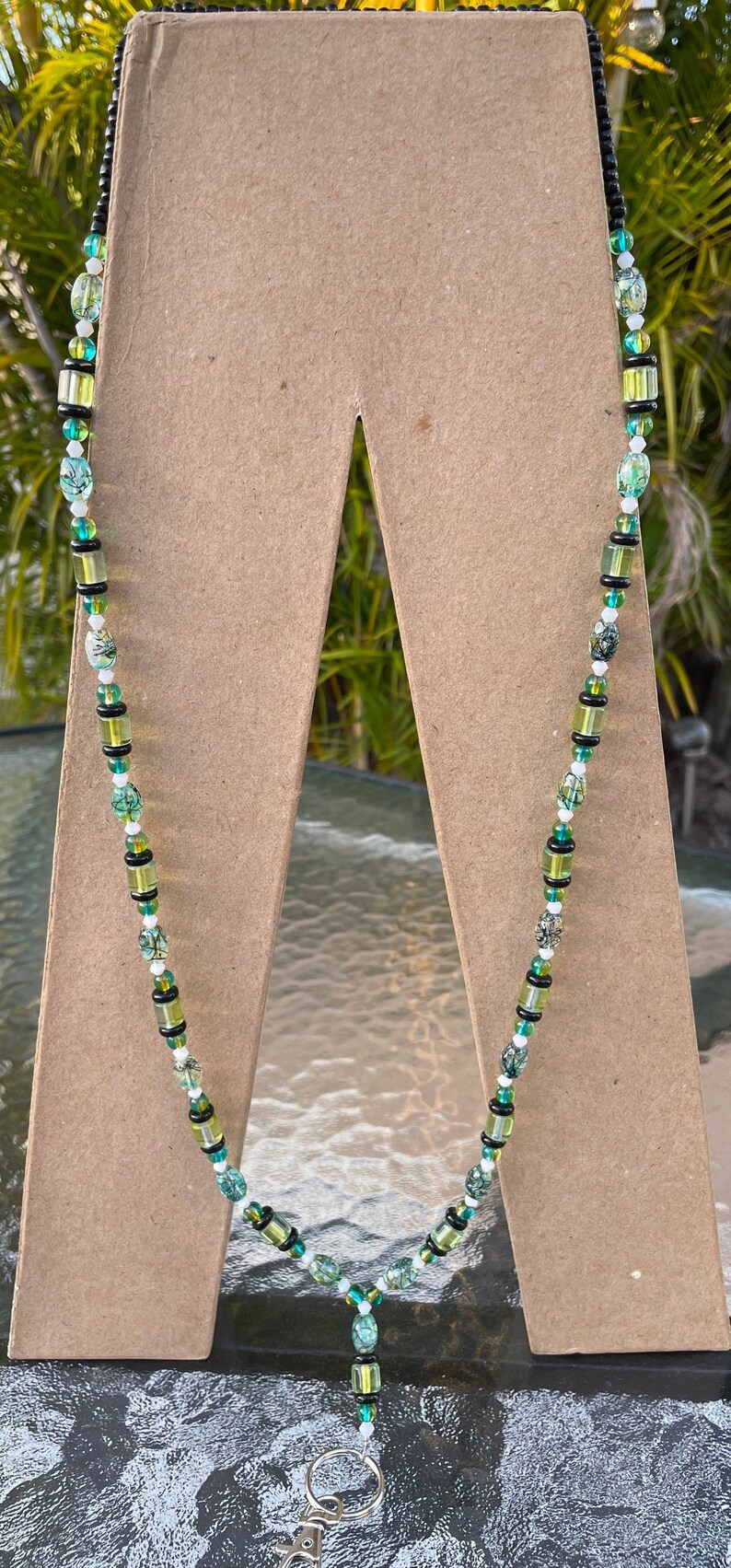 Key/badge Holder Lanyard Turquoise Green Yellow Black and Etsy