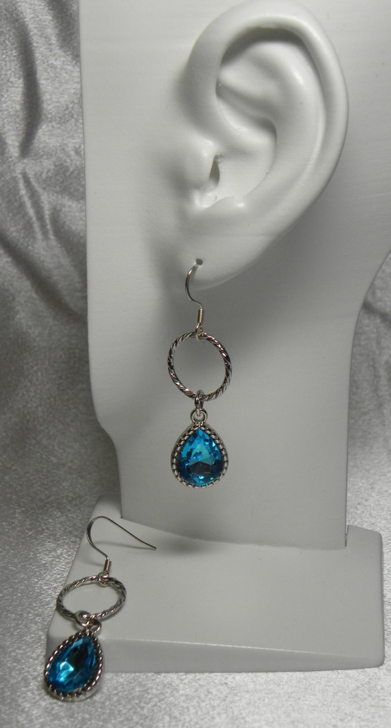 Honey Blue Turquoise Sterling Silver Drop Earrings