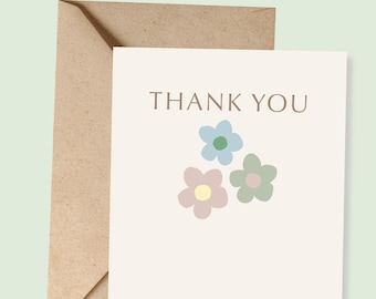 Tarjeta de agradecimiento con flores