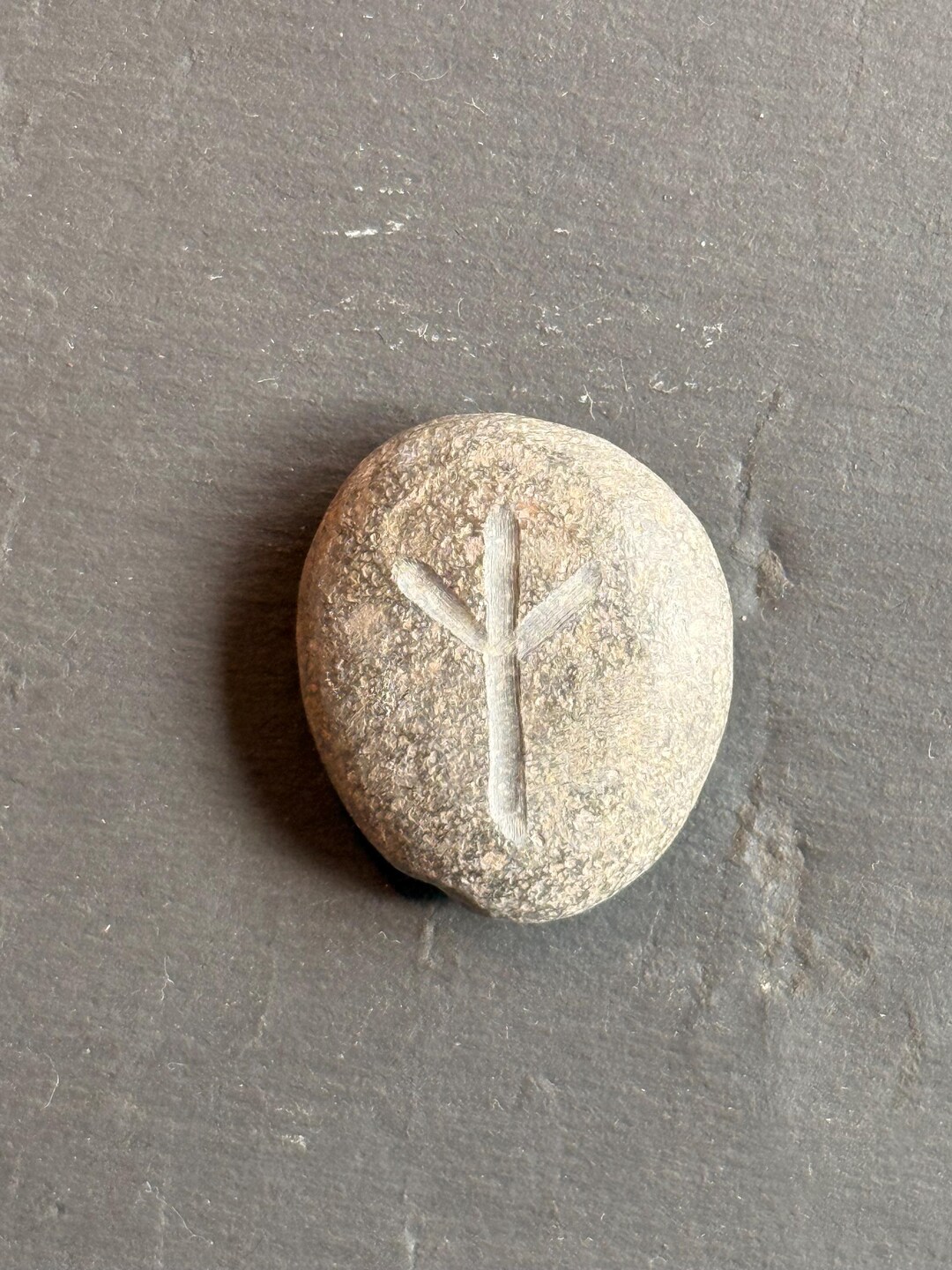 Hand Carved Algiz (aka Elhaz) Rune Stone • Protection Rune • Ritual ...