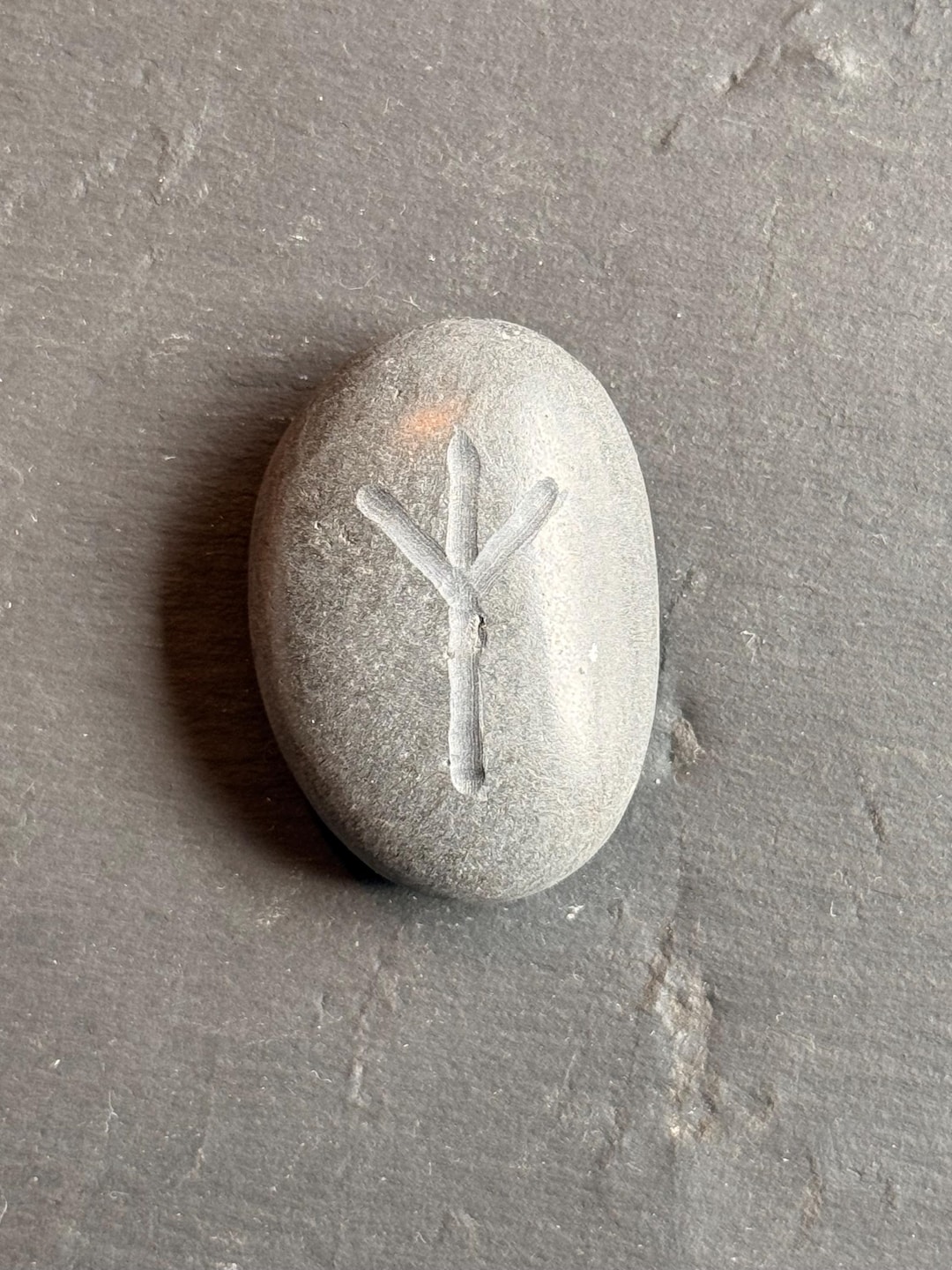Hand Carved Algiz (aka Elhaz) Rune Stone • Protection Rune • Ritual ...