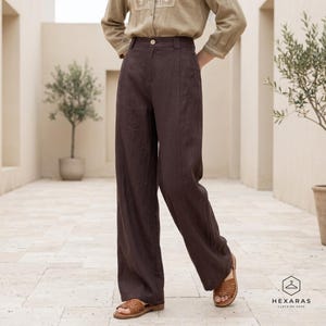 High Waisted Women’s Pants – Loose Fit Summer Trousers, Breathable Tencel Linen Slacks, Minimalist Casual Workwear Bottoms