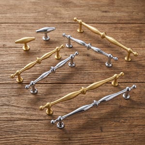 Vintage Cabinet Pulls and Knobs, French Provincial Drawer Handles, Dresser Hardware, Ornate Kitchen Cupboard Furniture Pulls, Gold Silver