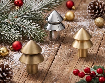 Pomelli per mobili a forma di albero di Natale, maniglie per cassetti, maniglie per mobili natalizie in lega di zinco, ferramenta da cucina, pomelli festivi per cassetti, decorazioni moderne per la casa