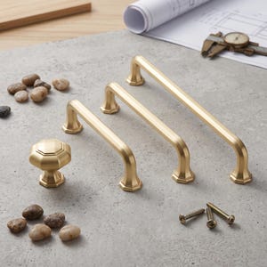 Moderne messing kastgrepen en knoppen set luxe gouden ladegrepen keukenhardware minimalistische dressoirgrepen meubelbeslagset