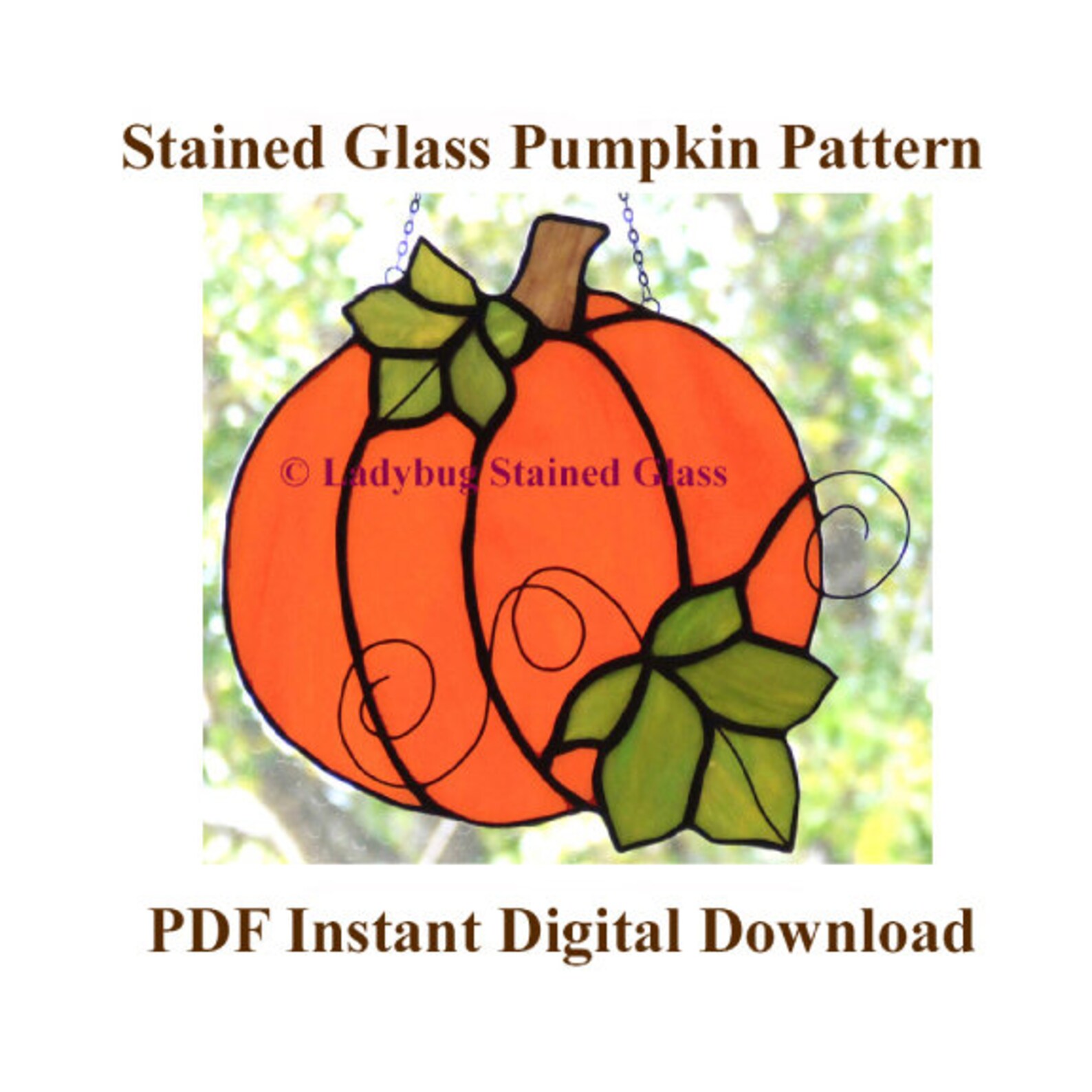 Stained Glass Pumpkin PATTERN | Etsy