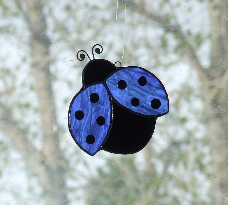 Six Ladybug Stained Glass Patterns for Suncatchers PDF Etsy
