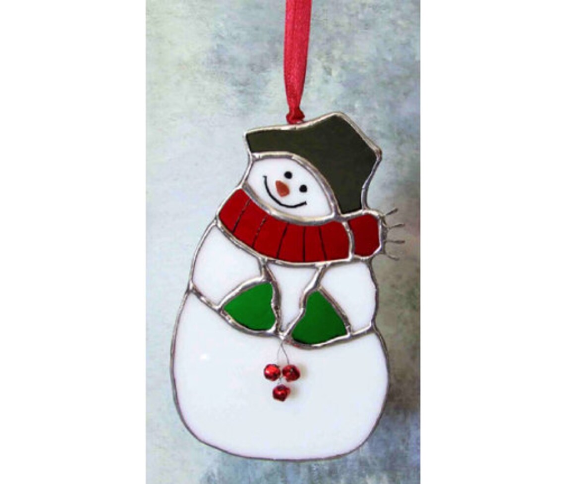 Stained Glass Snowman PATTERN for Stained Glass (Download Now) - Etsy
