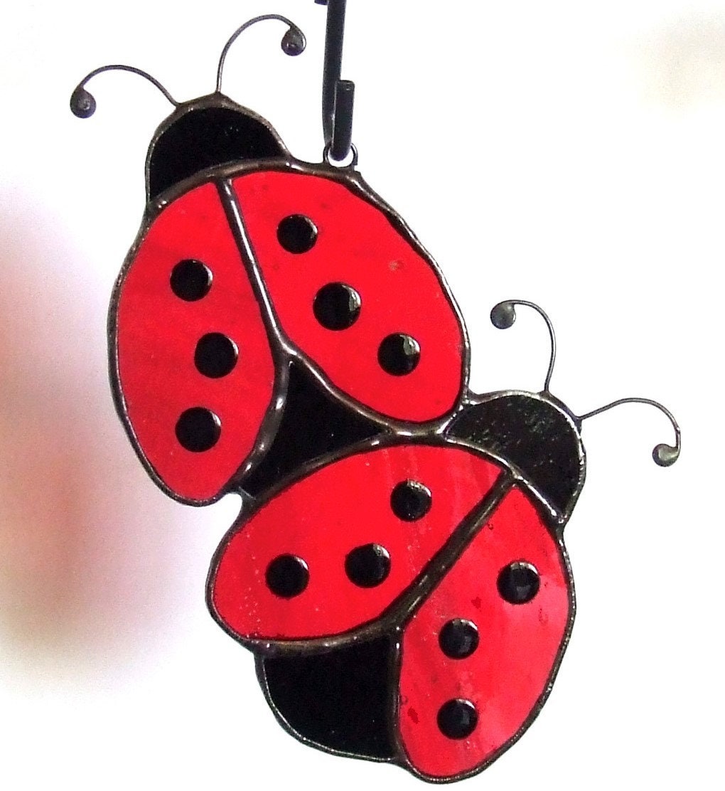 Six Ladybug Stained Glass Patterns for Suncatchers PDF - Etsy