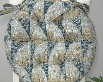 Round Chair Cushions with Ties, Outdoor Cotton Chair Back Pad For Balcony, Anniversary Gift