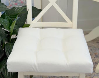 Custom Chair Cushion with Ties: Square Dining Seat Pad for Kitchen and Bistro Chairs