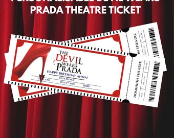 Personalisierbare Der Teufel trägt Prada Theaterkarte - PDF
