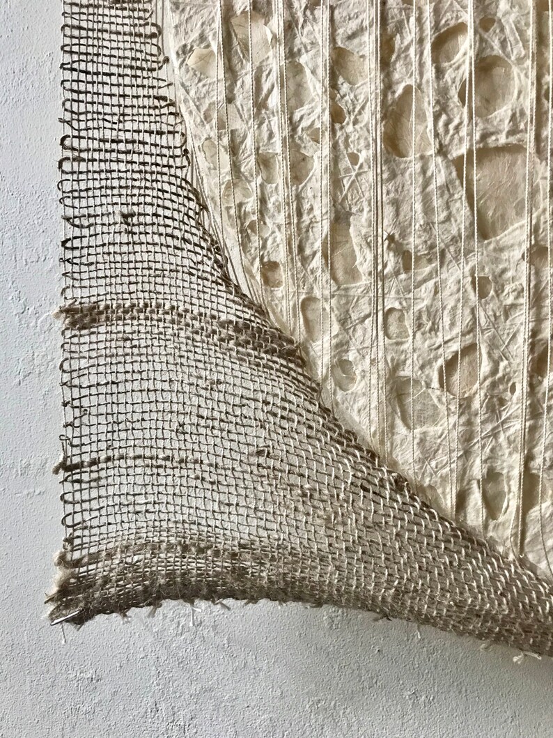 Woven Wall Hanging Moon Tapestry Weaving in White and Etsy