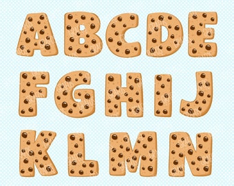 ABC COOKIES - ensemble de cliparts numériques, des cliparts de biscuits, des cliparts de l'Alphabet