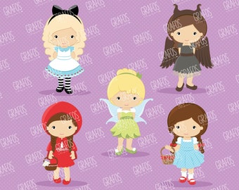 COSTUMES DE CONTE - Clipart numérique PNG