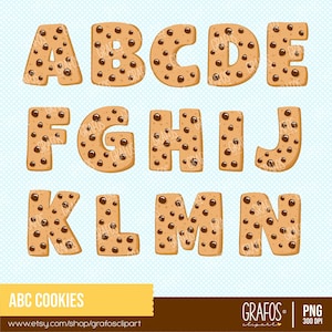 ABC COOKIES - Digital Clipart Set, Kekse Clipart, Alphabet Clipart