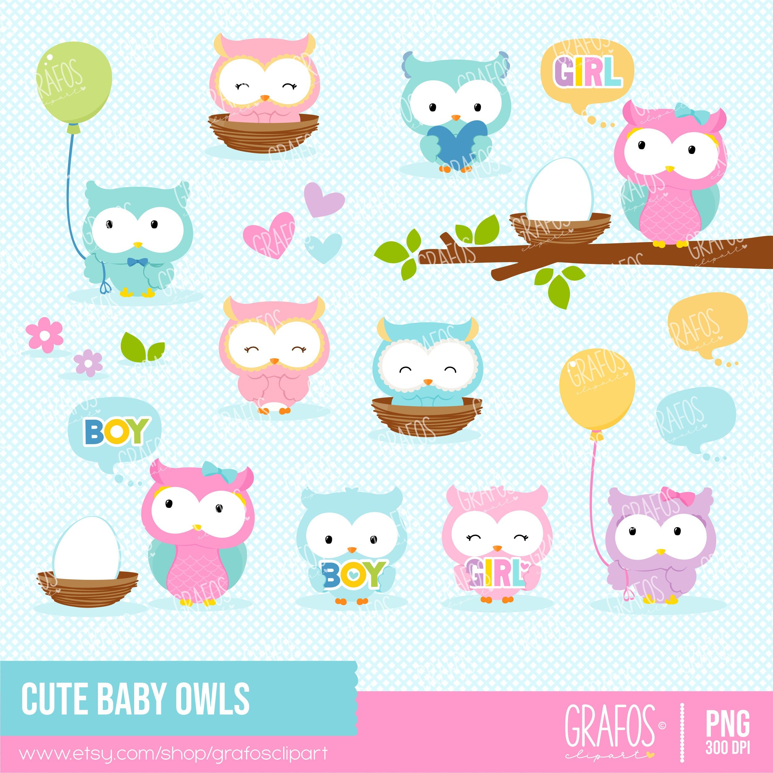 Baby Girl Owl Clipart