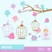 BIRD CAGES - Digital Clipart Set, Cages Clipart, Bird Clipart. 