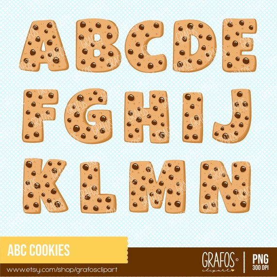 ABC COOKIES Digital Clipart Set Cookies Clipart Alphabet Etsy