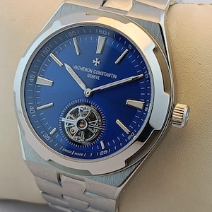 Refurbished Vacheron Constantin Overseas Automatic Blue Dial Full Stainless Steel Working Men's Wristwatch image 3