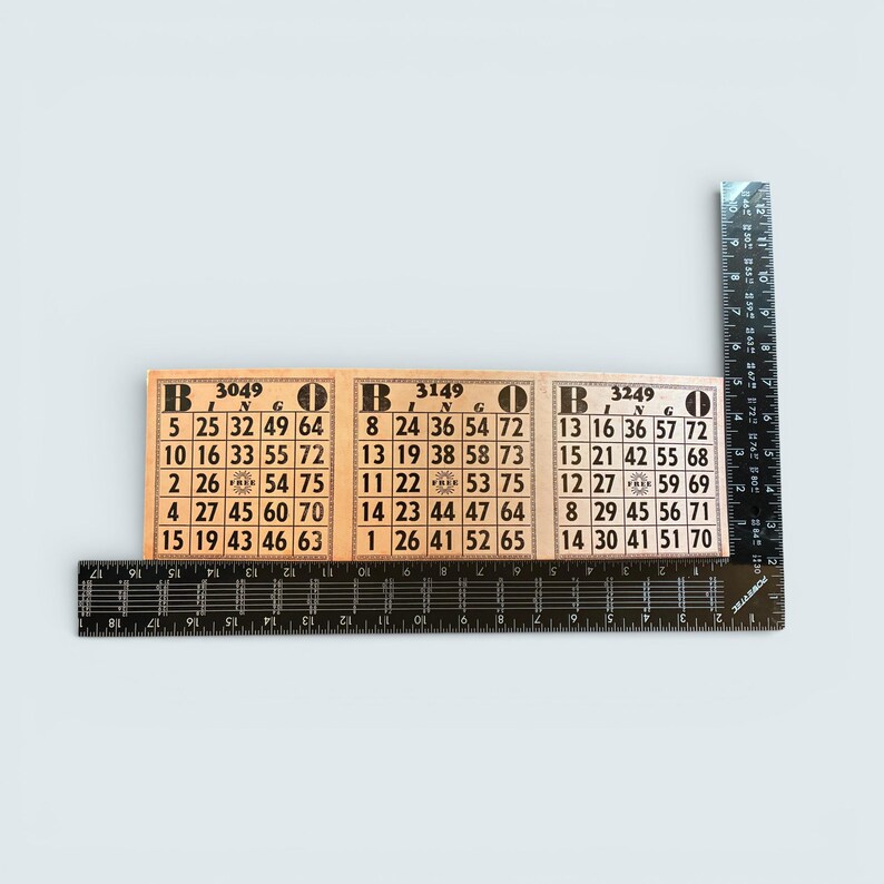 Authentic Vintage Bingo Cards – Connected Strip of 3 | Mid-century ...