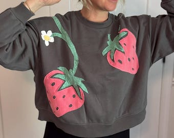 Strawberry Patchwork Sweatshirt