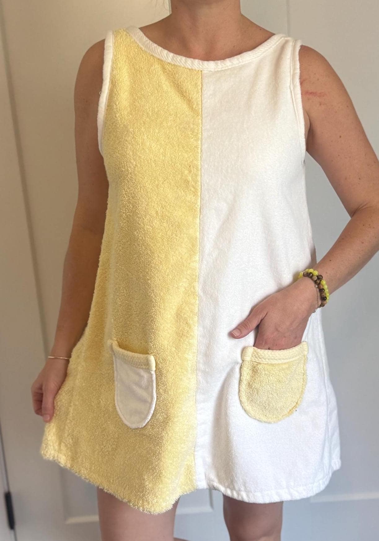 beach wedding dress images Terry Towelling Zip Through Dress White