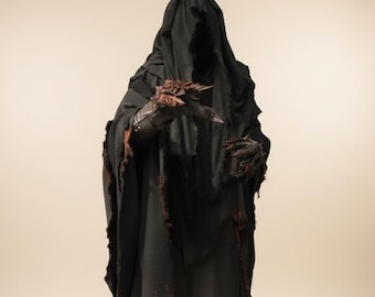 Traje negro perfecto para Halloween Túnicas de Nazgûl Vestidos de jinete negro Disfraz de Nazgûl Disfraz de cosplay