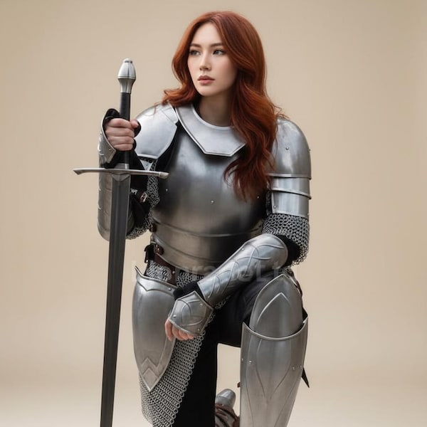 Lady Knight volledig pantserkostuum – middeleeuwse cosplay vrouwen volledige set