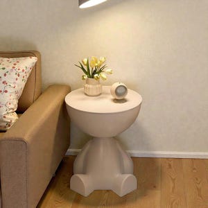 Mesa auxiliar nórdica divertida, mesa de centro escultural de dibujos animados, decoración moderna, mesa auxiliar con borde de sofá