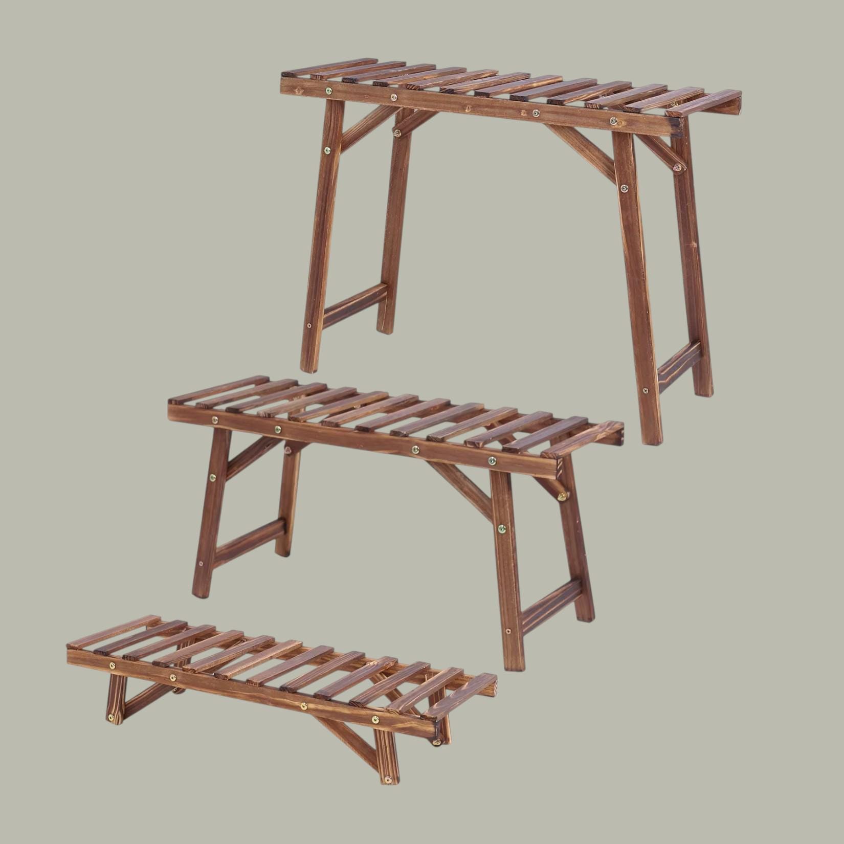3 Tier Wooden Ladder Plant Stand - Indoor Outdoor Display - Etsy UK